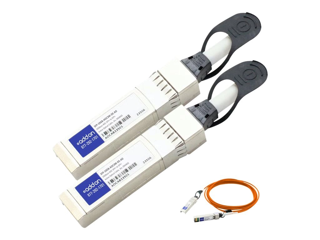 AddOn - 10GBase-AOC direct attach cable - TAA Compliant - SFP  to SFP  - 8 m - fiber optic - Active Optical Cable (AOC) - orange SFP-10GB-AOC8M-IN-AO