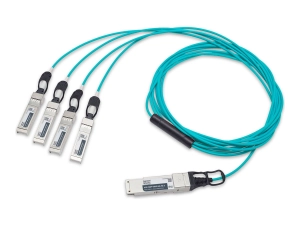 Approved Networks - 40GBase-AOC direct attach cable - QSFP  to SFP  - 7 m - fiber optic - IEEE 802.3/SFF-8431/SFF-8436/OM3 - AOCQSFP4SFP10G7M-A