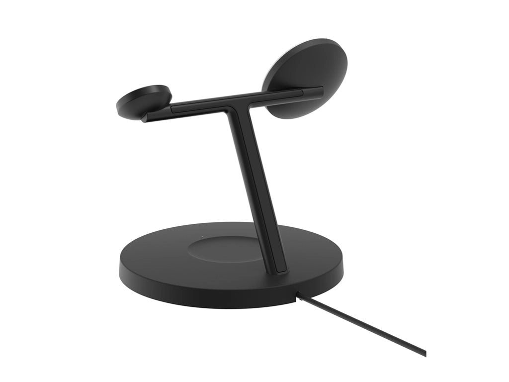 Belkin BoostCharge 3-in-1 - Wireless charging stand - with Qi2   AC power adapter - 15 Watt - Fast Charge WIZ032TTBK