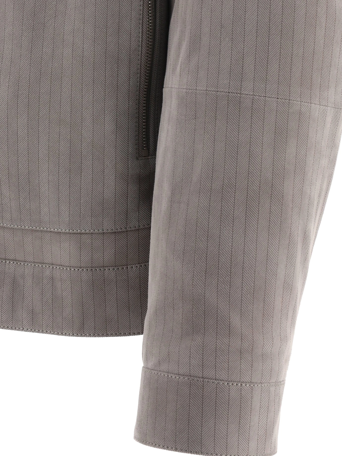Brunello Cucinelli High Neck Zipped Leather Jacket