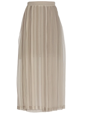 Brunello Cucinelli High Waist Pleated Maxi Skirt