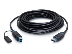 C2G 100ft (30.5m) C2G Performance Series USB-A Male to USB-B Male Active Optical Cable (AOC) - 3.2 Gen 2 (10Gbps) Plenum Rated C2G30089