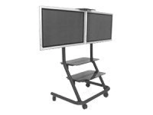 Chief PPD-2000 Dual Display Video Conferencing Cart - Cart - for flat panel - textured black - floor-standing PPD2000