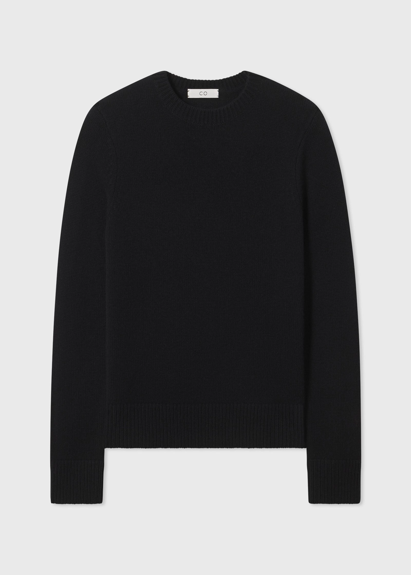 Classic Crew Sweater in Cashmere  - Black