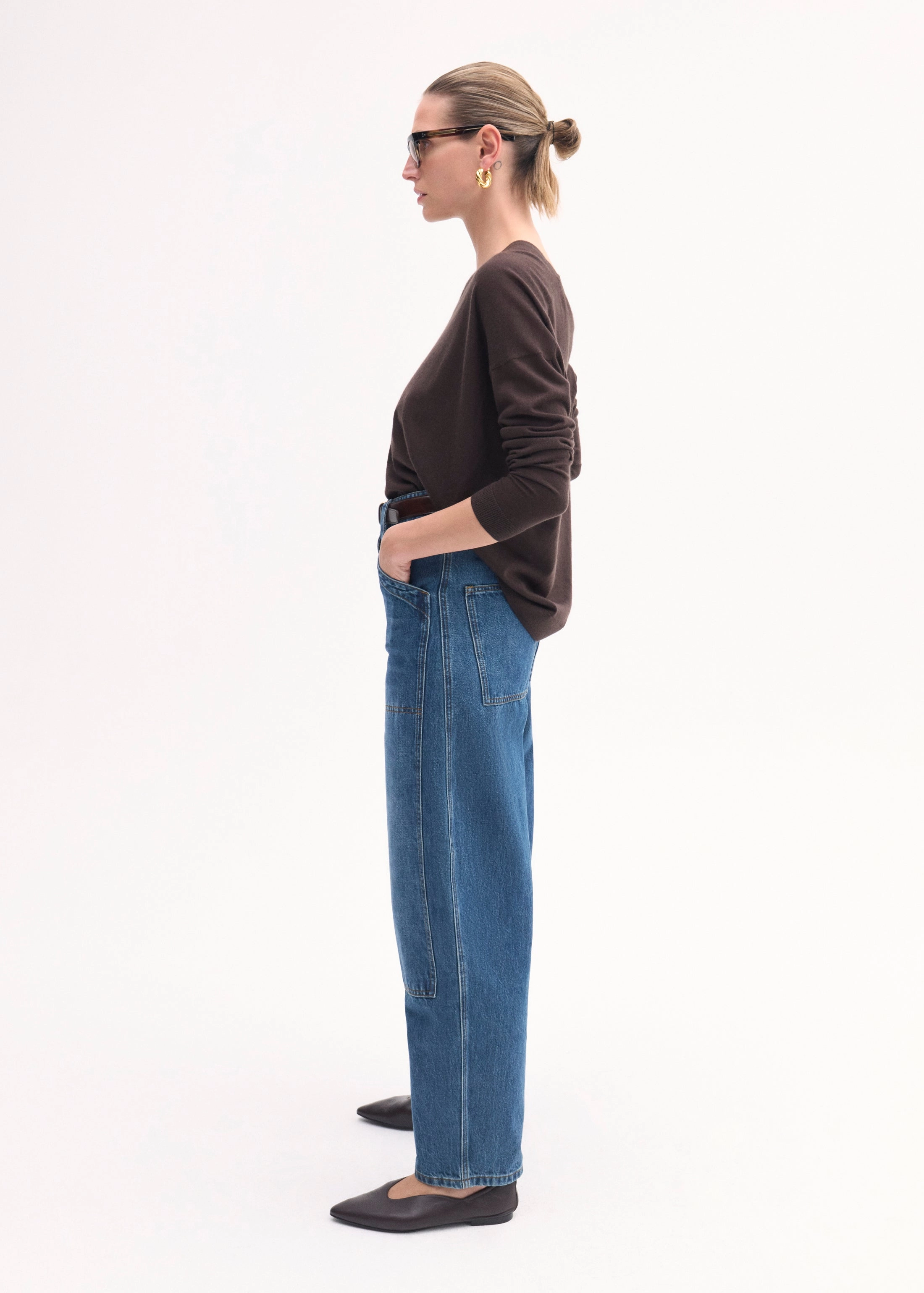 Denim Patch Pocket Pant - Indigo