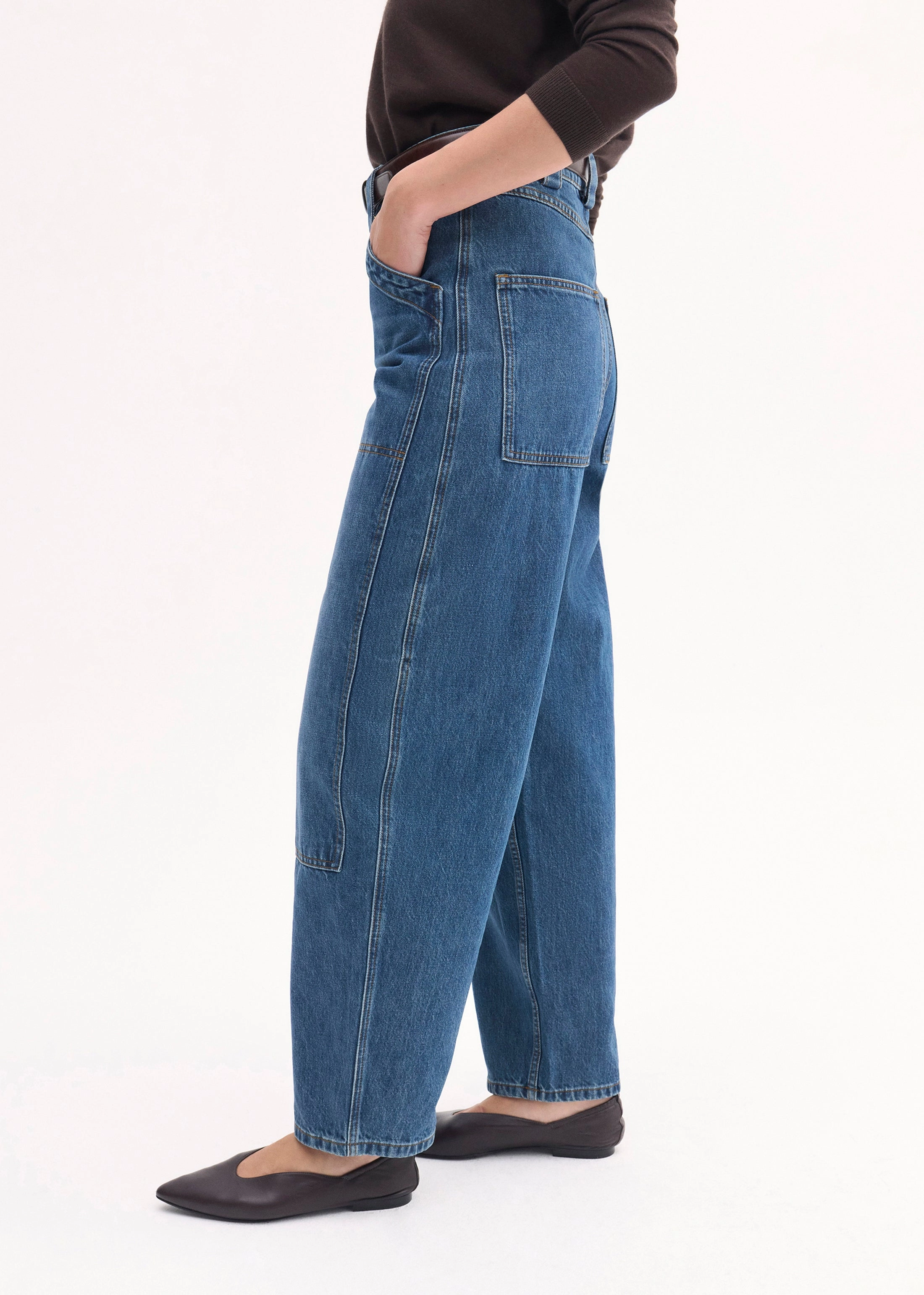 Denim Patch Pocket Pant - Indigo