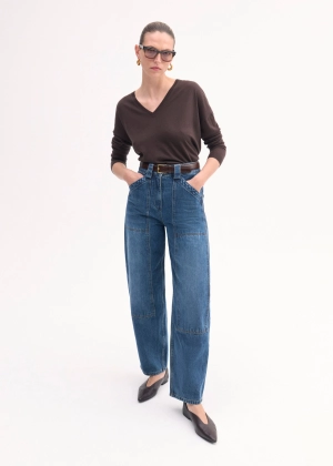Denim Patch Pocket Pant - Indigo
