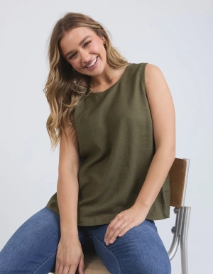 Elm Curtis Woven Tank Clover