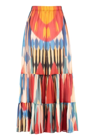 Etro Abstract Print High-Waist Tiered Skirt