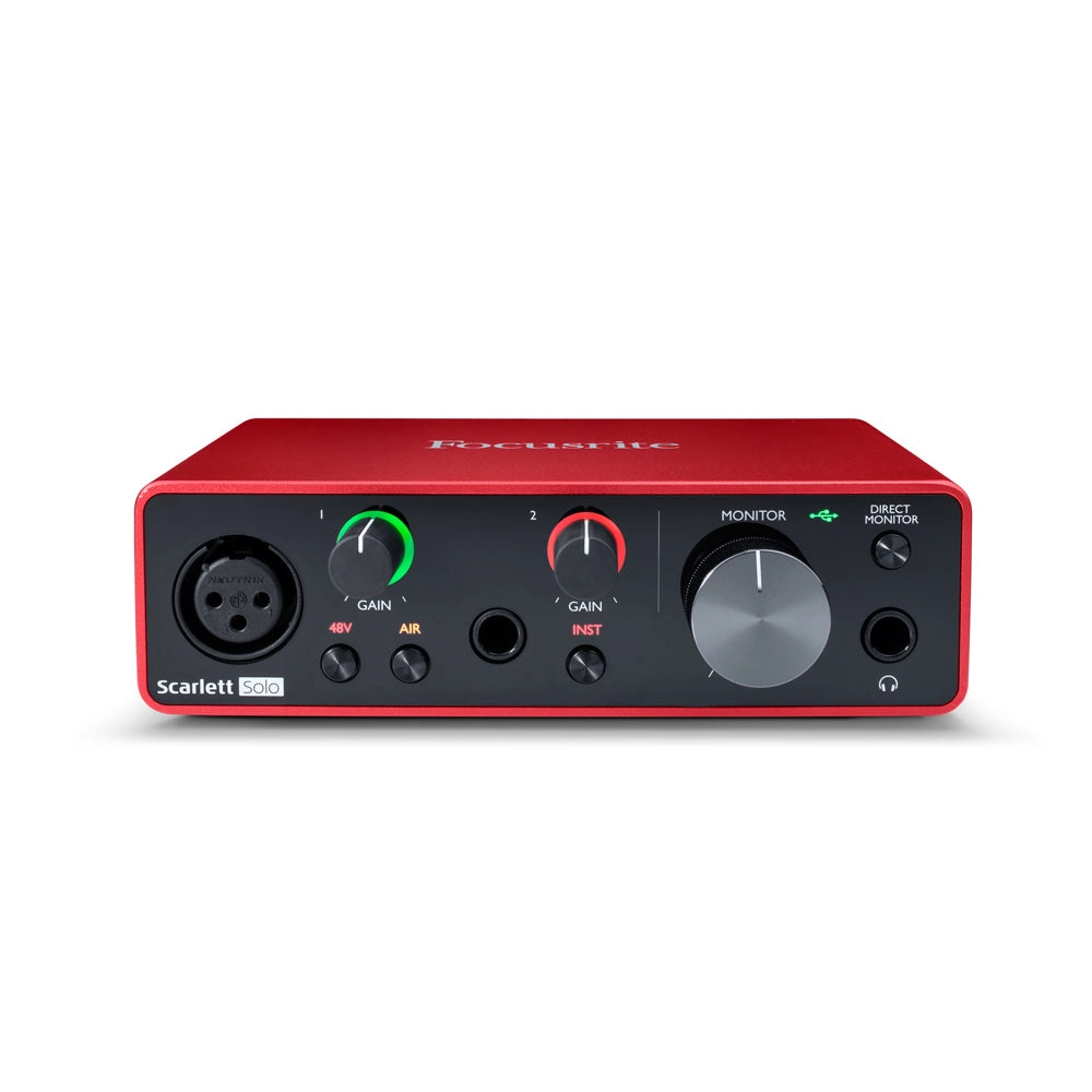 Focusrite Scarlett Solo 3rd Gen 2-in 2-out Desktop USB Audio Interface for Musicians