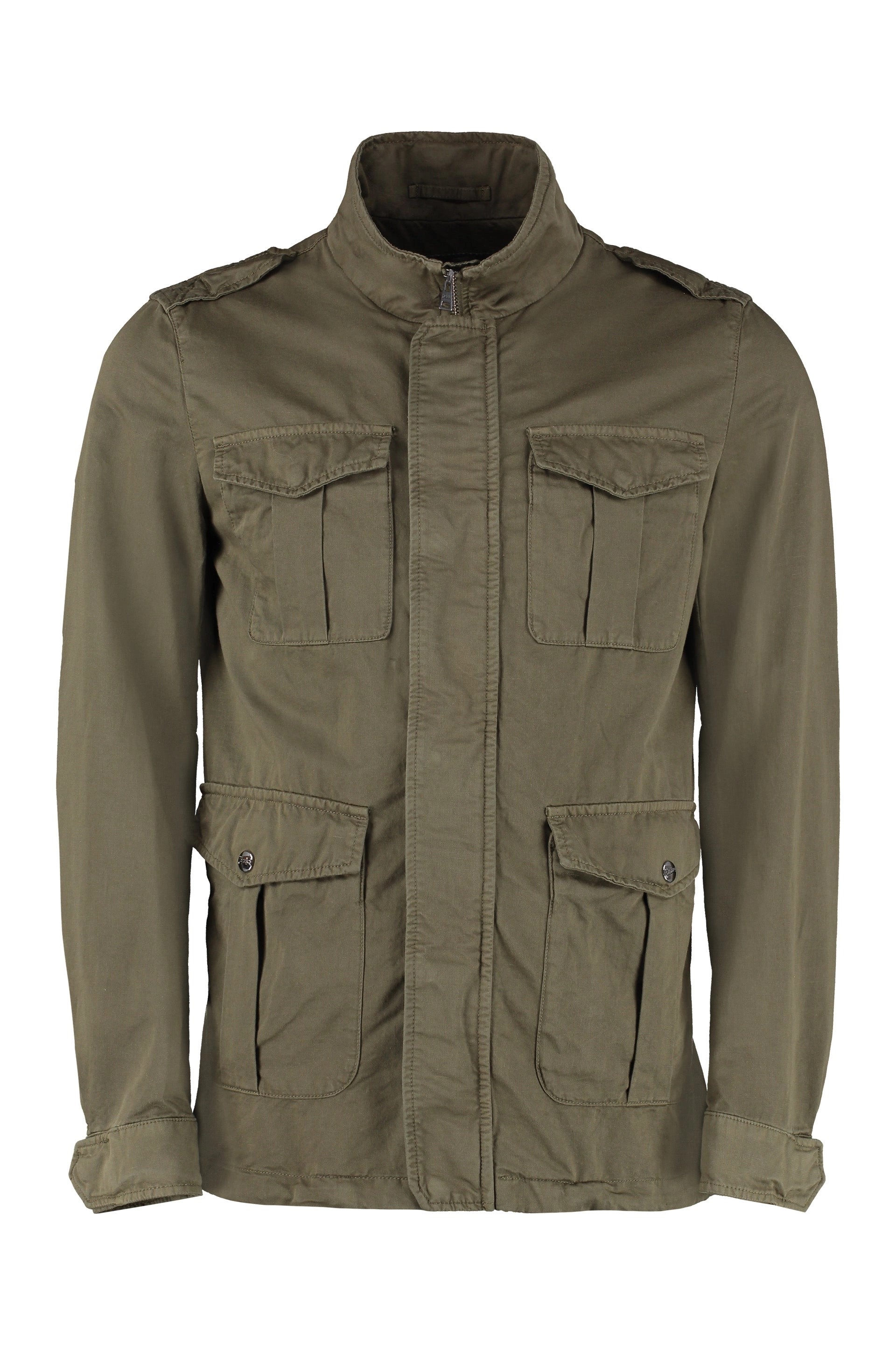 Herno High-Neck Patch-Pocket Jacket
