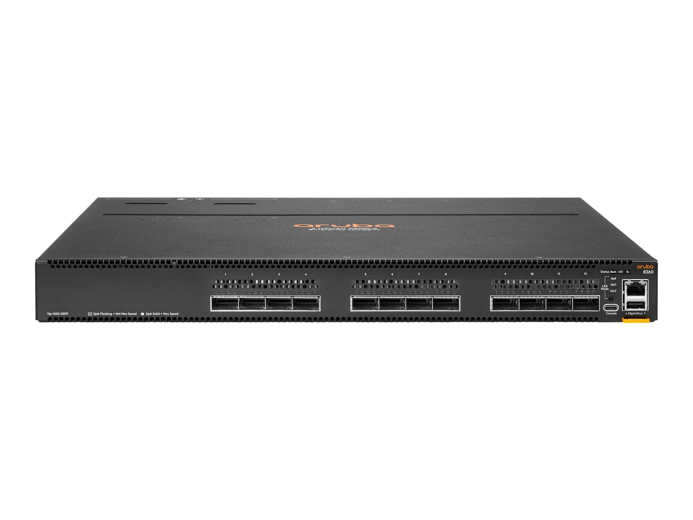HPE Aruba CX 8360-12C - Switch - L3 - managed - 12 x 100 Gigabit QSFP28 / 40 Gigabit QSFP  - front to back airflow - rack-mountable JL708A#AC4