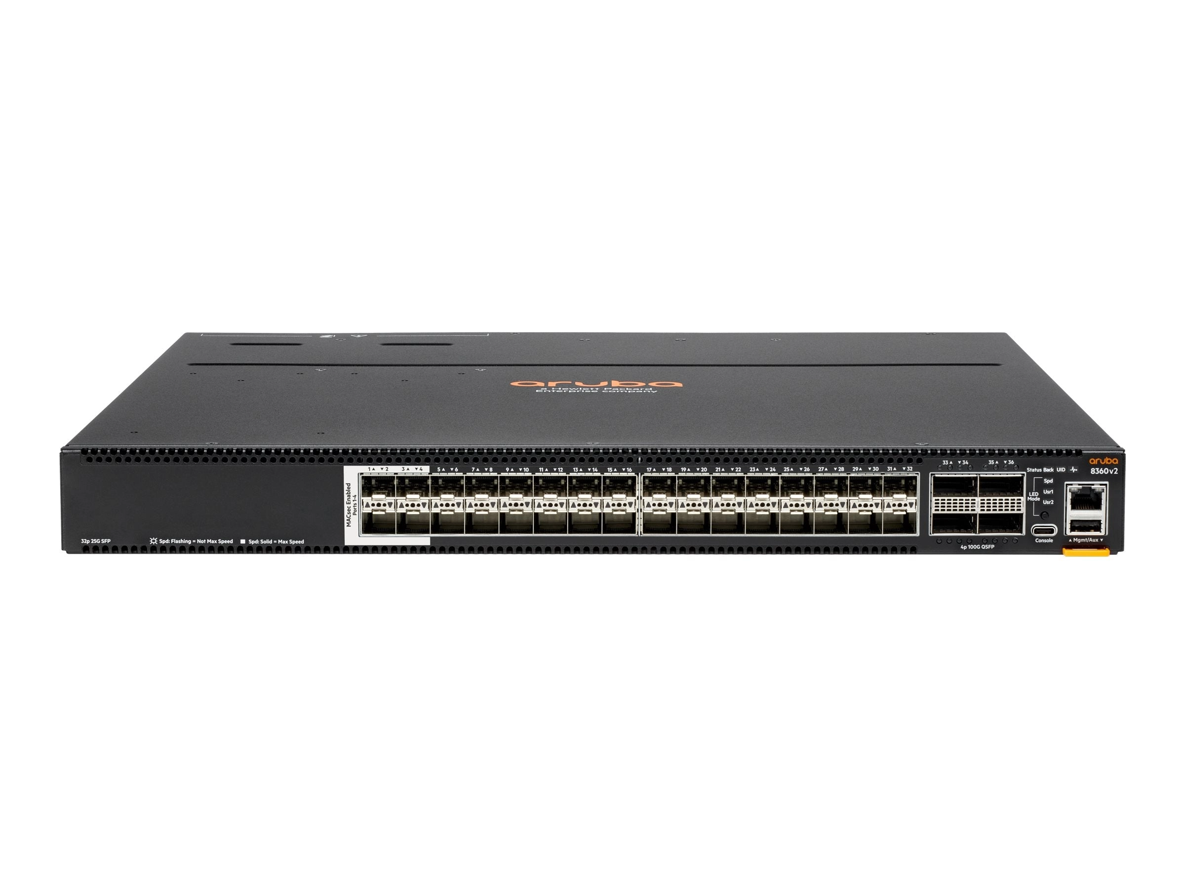 HPE Aruba CX 8360-32Y4C V2 - Switch - L3 - managed - 28 x 1/10/25 Gigabit SFP / SFP  / SFP28   4 x 10 Gigabit / 25 Gigabit SFP  R9G09A#B2E