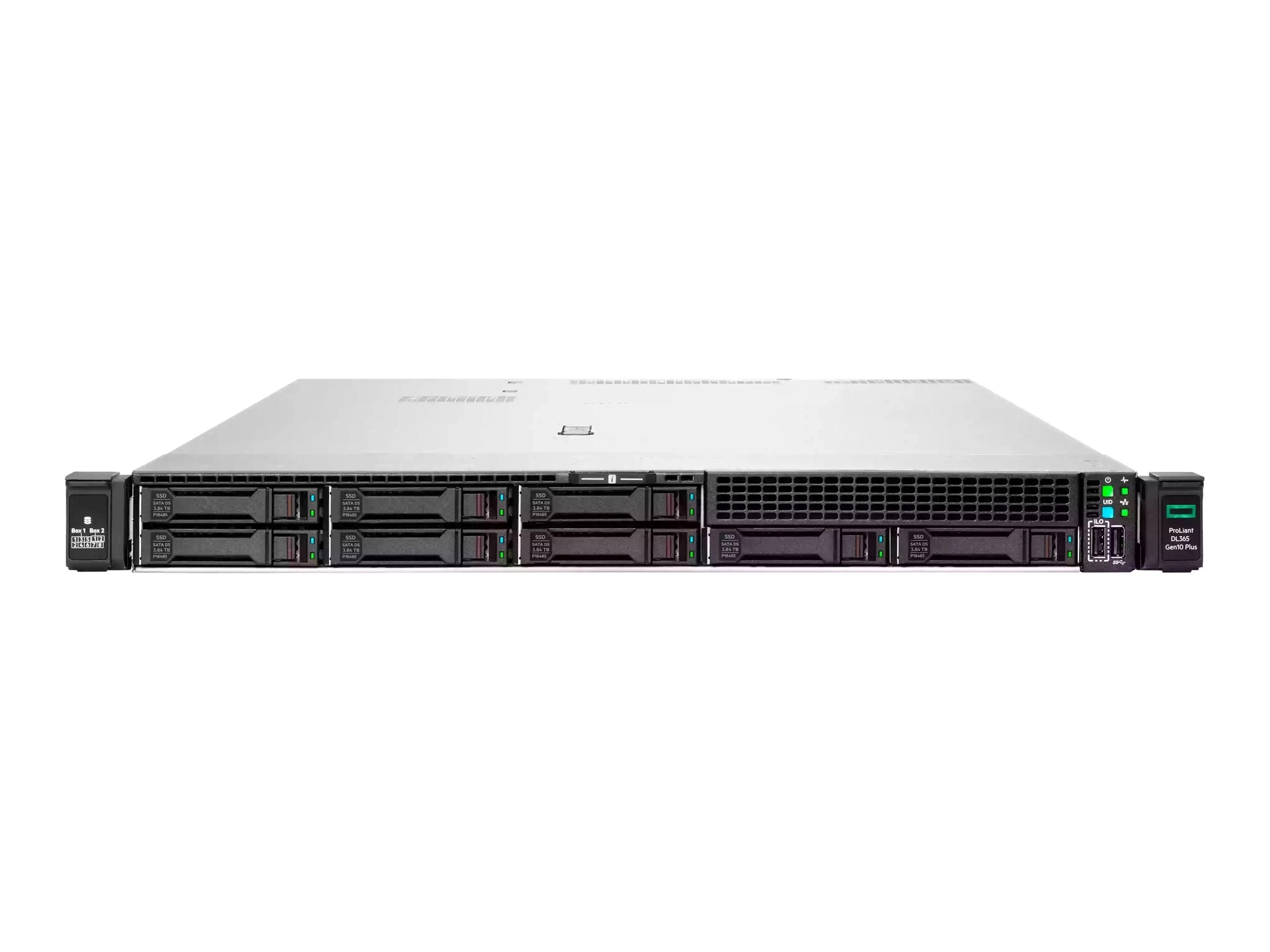 HPE ProLiant DL365 Gen10 Plus - Server - rack-mountable - 1U - 2-way - 1 x EPYC 7262 / up to 3.4 GHz - RAM 32 GB - SATA/SAS - P39366-291