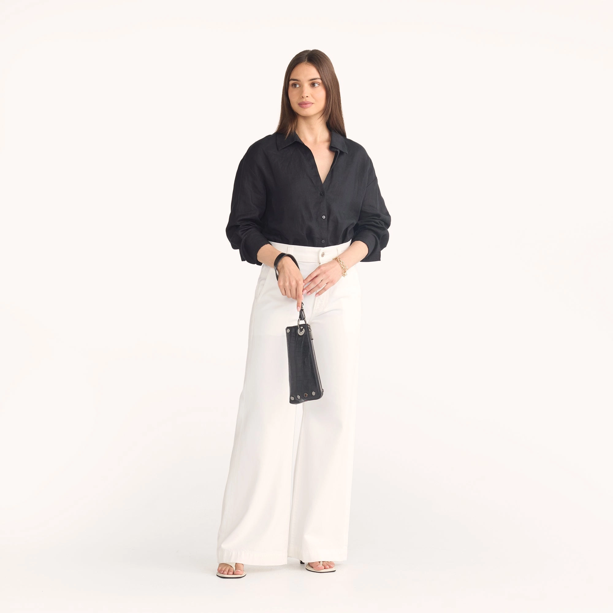 Nash Pochette | Evening Crocco/Gunmetal