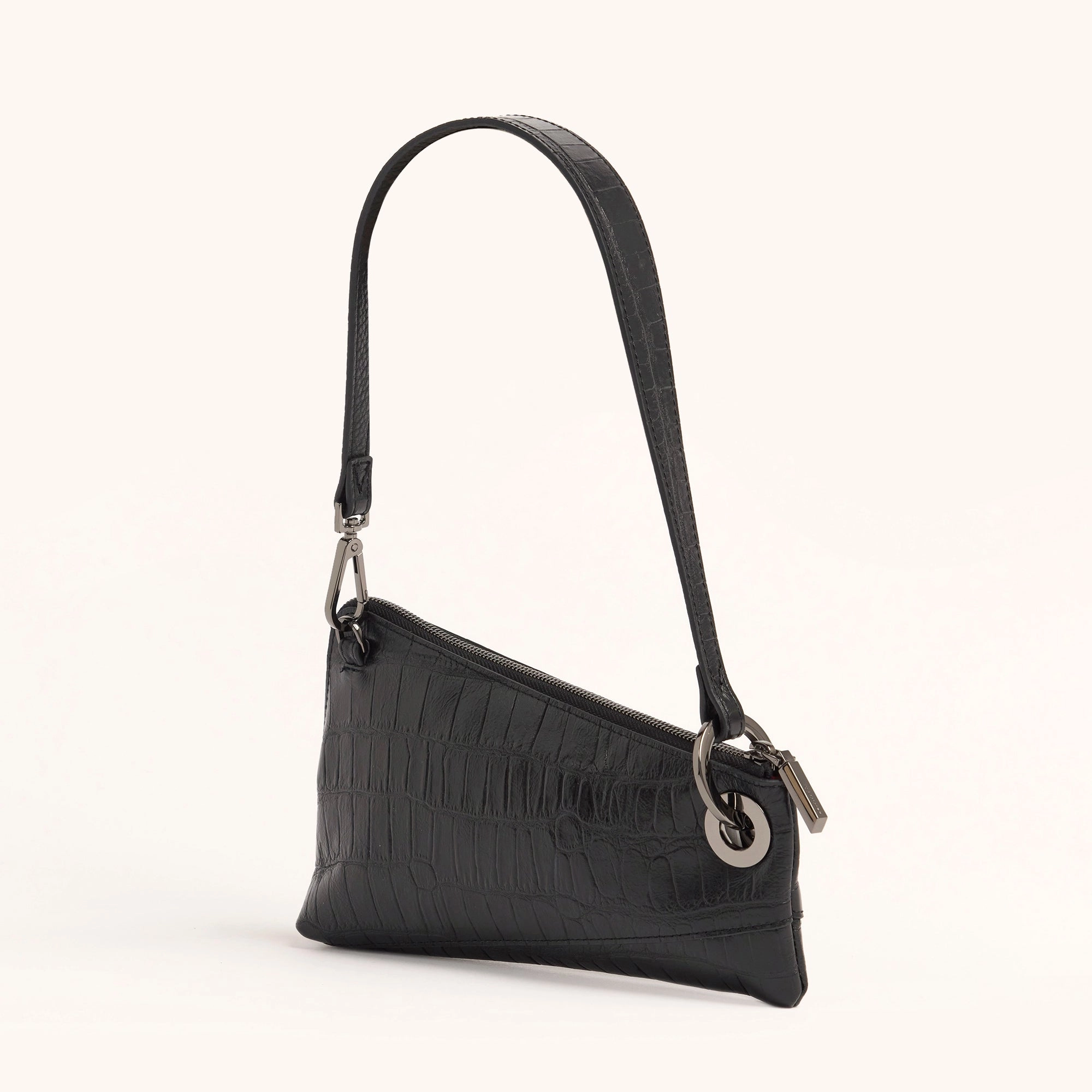 Nash Pochette | Evening Crocco/Gunmetal