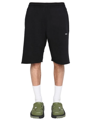 Off-White Logo Printed High Waisted Shorts