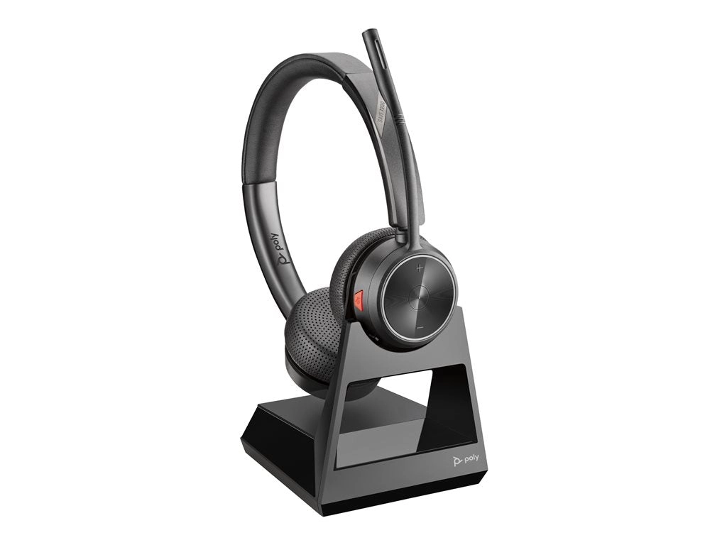 Poly Savi 7220 - Savi 7200 Series - headset - on-ear - DECT - wireless - black - TAA Compliant 7E2K2AA#ABA
