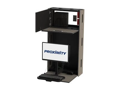 Proximity Embrace EXT-28-ARM-10 - Wall-mounted workstation - portico teak - portico teak EXT-6062-8210
