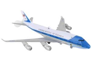 "United States Air Force One" Aircraft Flying Toy White and Blue Plastic Model Airplane by Daron