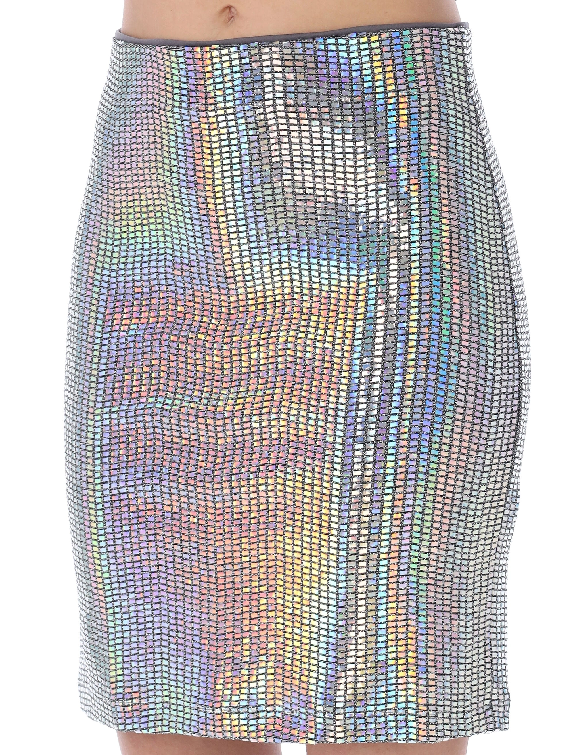 ROTATE Mesh-Panelled High Waist Skirt