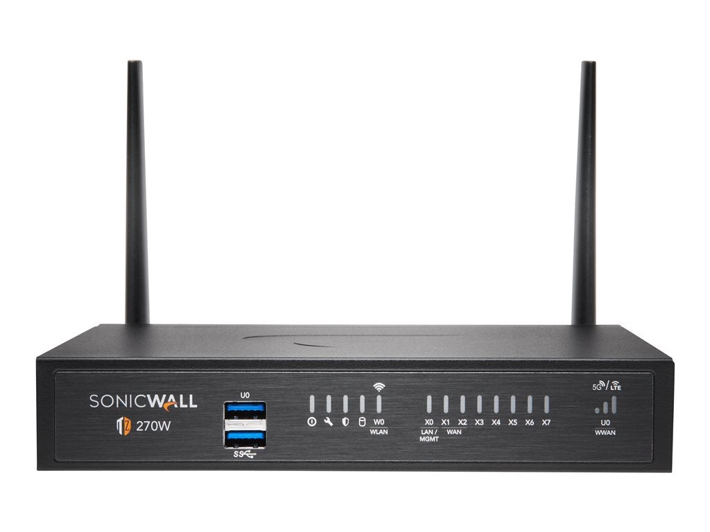 SonicWall TZ270W - Advanced Edition - security appliance - 1GbE - Wi-Fi 5 - 2.4 GHz, 5 GHz - SonicWALL Secure Upgrade Plus Program 02-SSC-6863