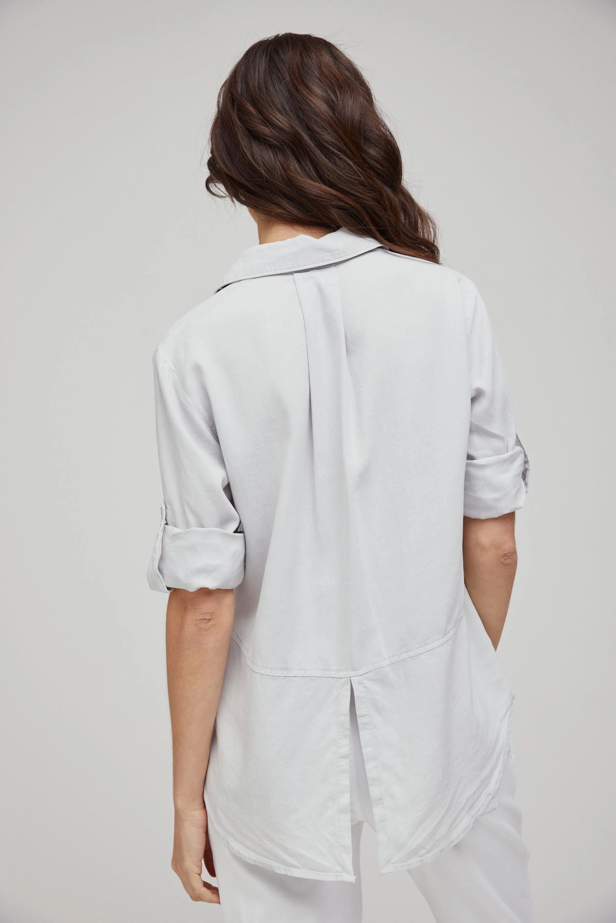 Split Back Button Down - Foggy Sky