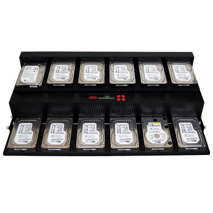 Systor 1 to 11 Flatbed SATA SSD HDD Duplicator & Sanitizer - 18GB/Min - Copy & Erase 3.5" & 2.5" Hard Disk & Solid State Drive 300MB/Sec (SYS11-SSD-SATA2)