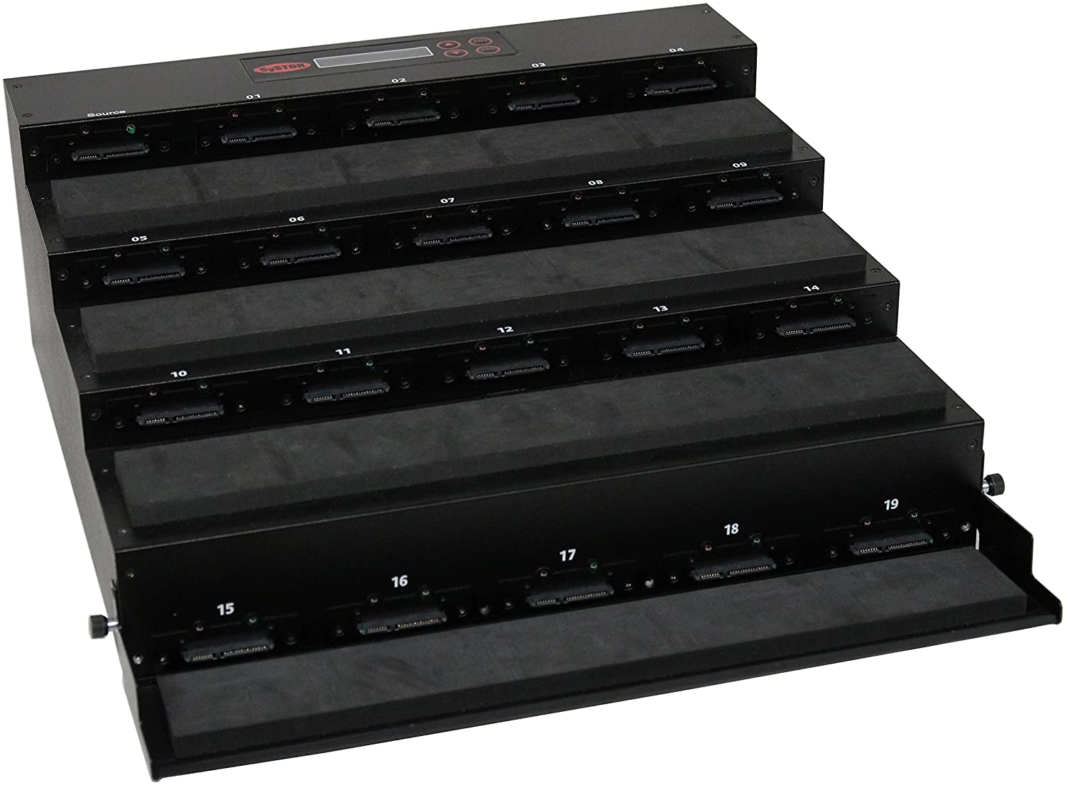 Systor 1 to 19 Flatbed SATA SSD HDD Duplicator & Sanitizer - 36GB/Min - Copy & Erase 3.5" & 2.5" Hard Disk & Solid State Drive 600MB/Sec (SYS19-SSD-SATA3)