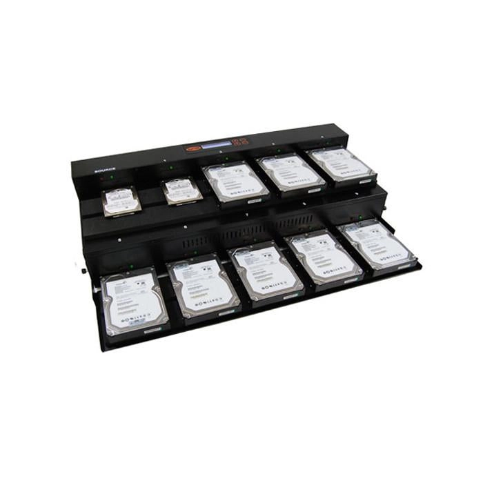 Systor 1 to 9 Flatbed SATA SSD HDD Duplicator & Sanitizer - 18GB/Min - Copy & Erase 3.5" & 2.5" Hard Disk & Solid State Drive 300MB/Sec (SYS09-SSD-SATA2)